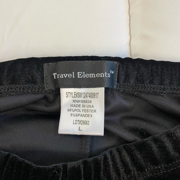 Travel Elements Size Large Pants in. Velour-Like Feel Fabric - Picture 3 of 7